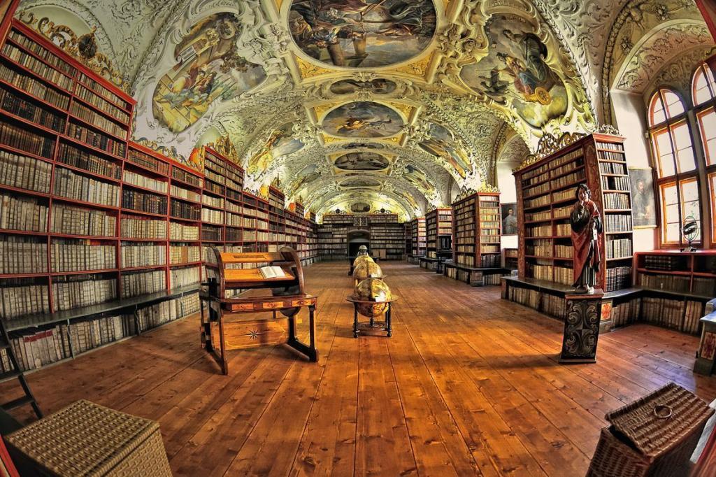 theological library of the strahov monastery in prague czech republic photo by ernest glez roda
