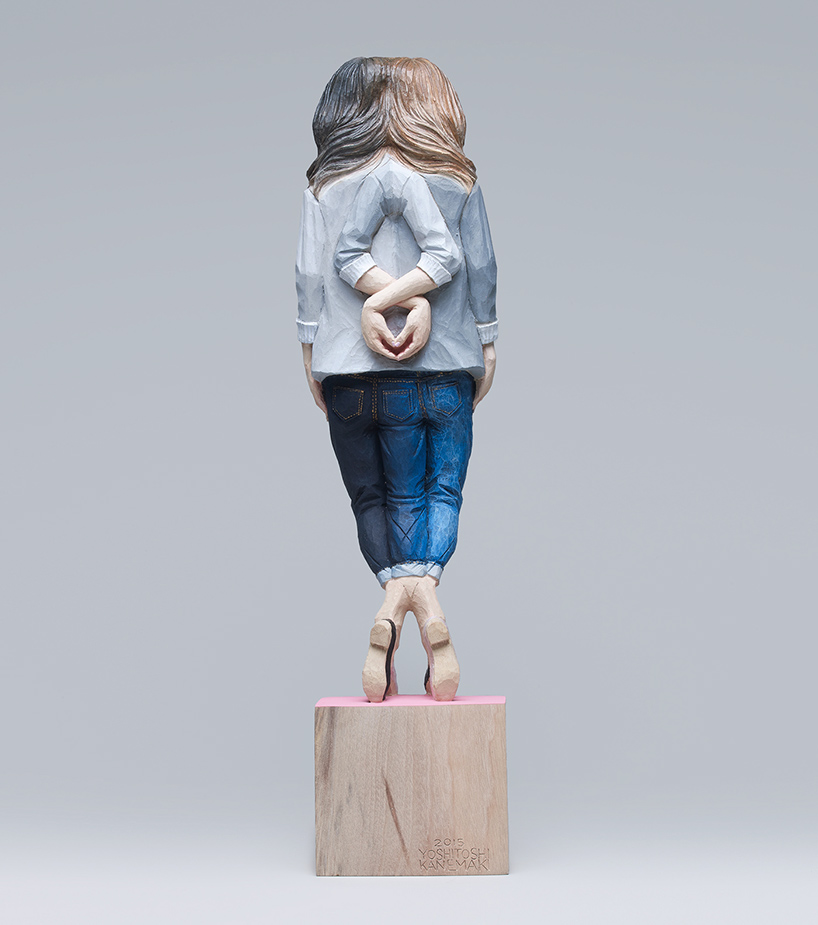 yoshitoshi kanemaki wooden glitch sculptures designboom 017