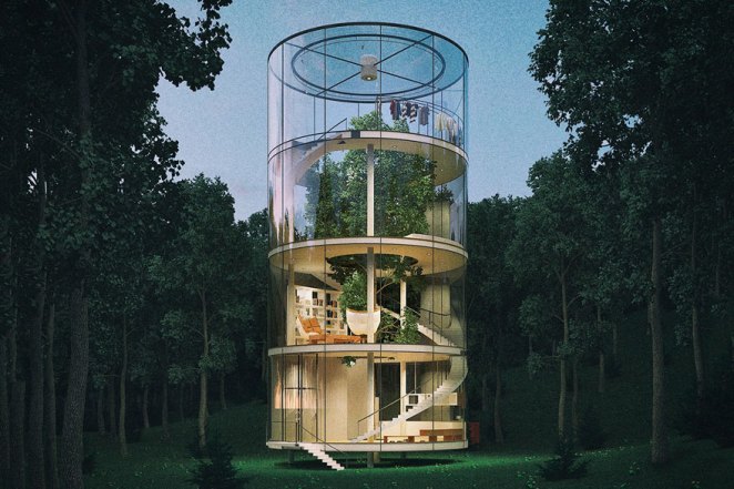 tubular glass tree house aibek almassov masow architects 8