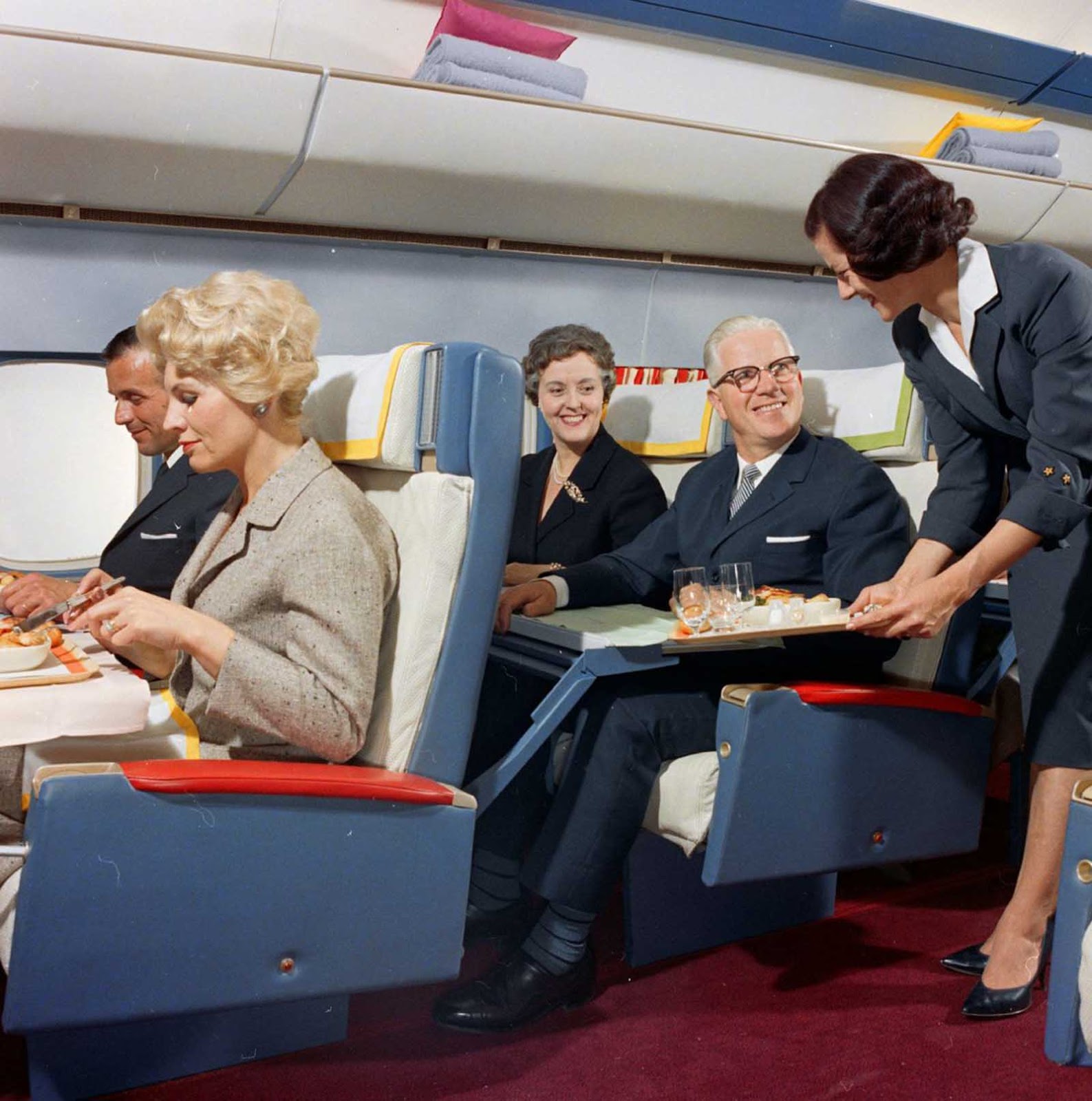the flight attendants had to show a combination of look social manners and waitresses skills