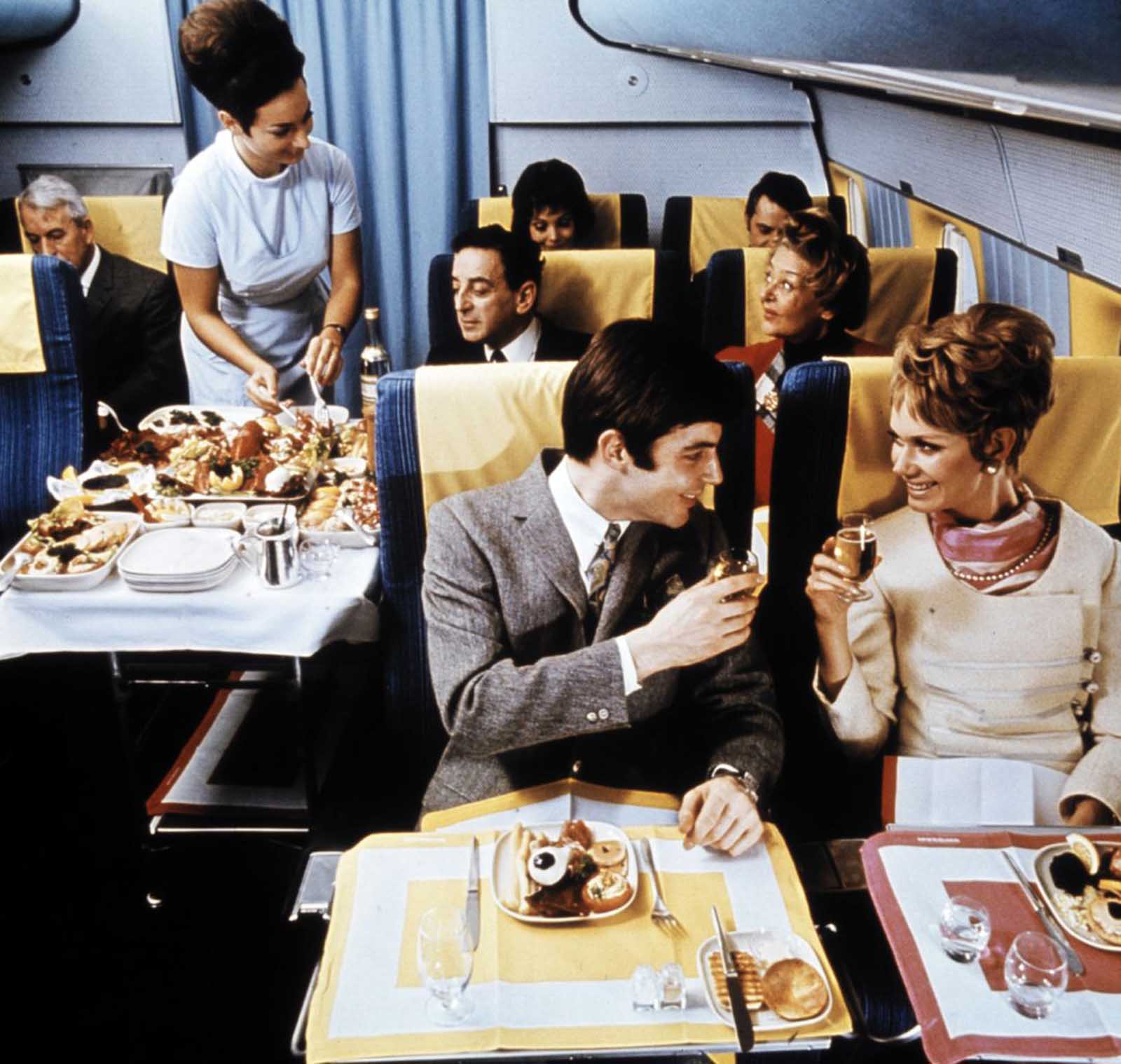 there was a wide variety of food selections offered by these airliners