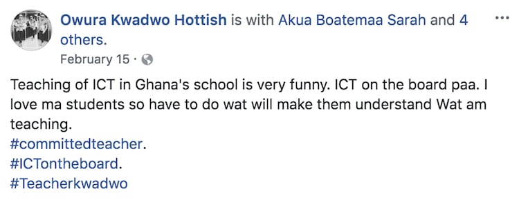 owura kwadwo hottish teacher above and beyond chalkboard facebook