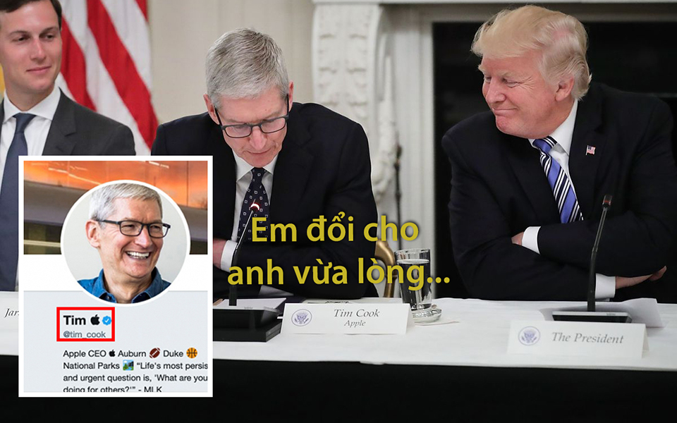Bị Trump gọi nhầm thành Tim Apple, CEO Tim Cook đổi luôn tên Twitter cho Tổng thống vừa lòng