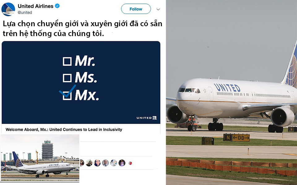 United Airlines bị chế giễu sau khi trở thành hãng hàng không đầu tiên cho phép hành khách xác định 'giới tính khác'