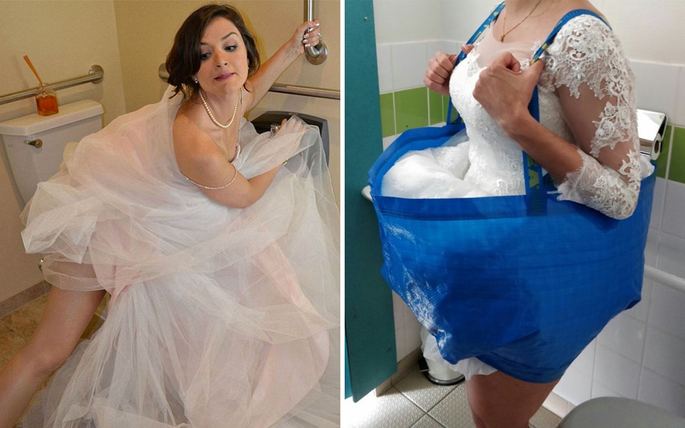 Cô dâu nghĩ ra cách đi vệ sinh 'bá đạo' bằng túi IKEA giúp chị em từ nay nhẹ nhõm khi mặc váy cưới