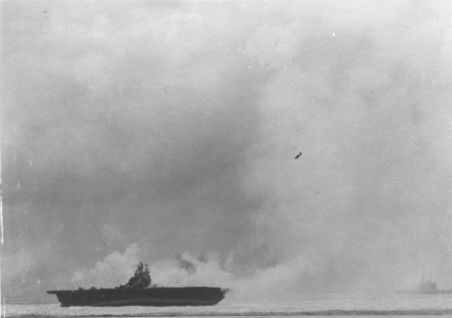 ship during kamikaze attack