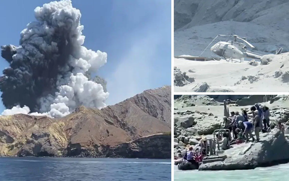 Kinh hoàng cảnh núi lửa phun trào trên đảo du lịch nổi tiếng của New Zealand, hơn 50 người thiệt mạng