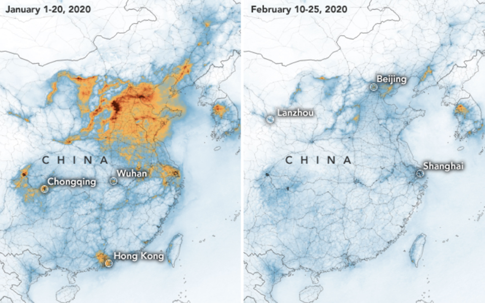 Ô nhiễm không khí tại Trung Quốc giảm xuống đáng kể trong thời gian dịch COVID-19 bùng phát