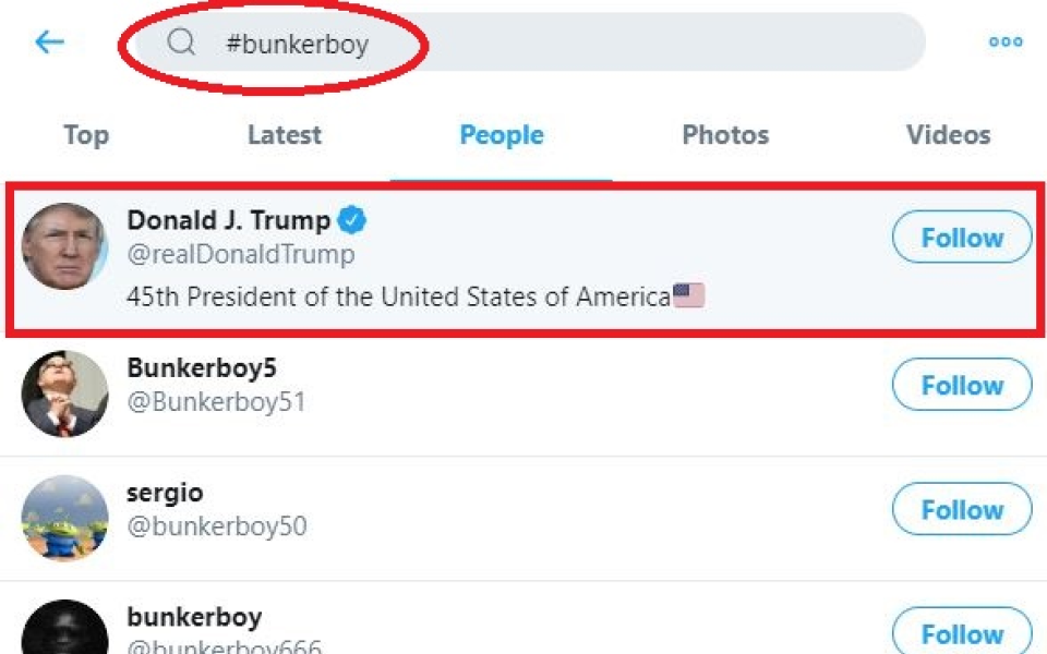 Hashtag #BunkerBoy nhạo báng Tổng thống Trump trending trên Twitter toàn cầu