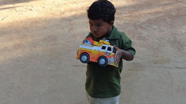 in an indian home living on 245 month per adult the favorite toy is a toy truck