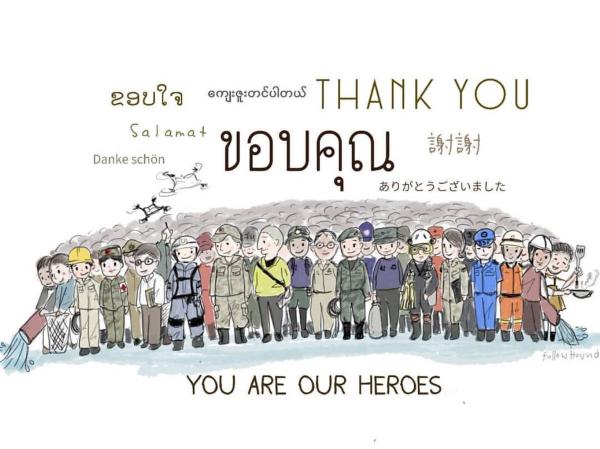 touching drawings of thai cave rescue lost bird 9