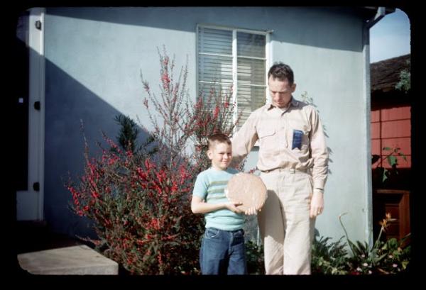 thats a cub scout 1st prize blue ribbon for a father son cooking contest on april 4 1954
