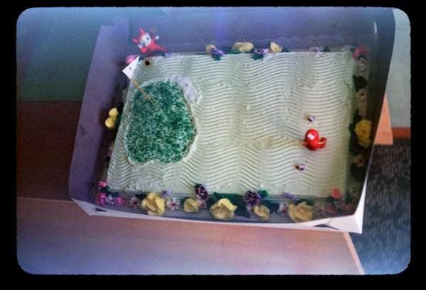 thats a golfing birthday cake for golfer number one in the house in august 1954