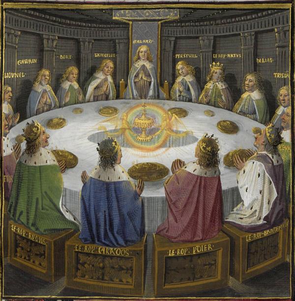 holy grail round table bnf ms fr 116f f610v 15th detail
