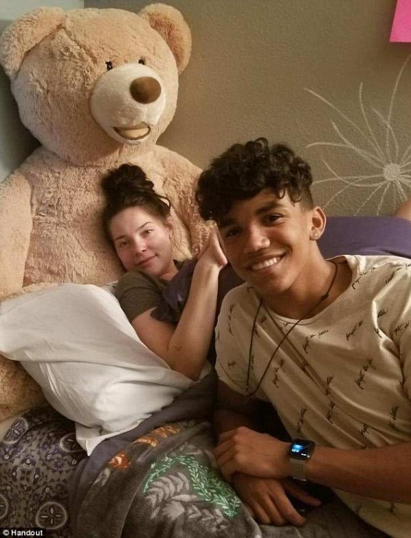 her aunt tells dailymail com she has returned home from the hospital but is suffering psychically and emotionally jordan is pictured recovering with a childhood friend donovan at home
