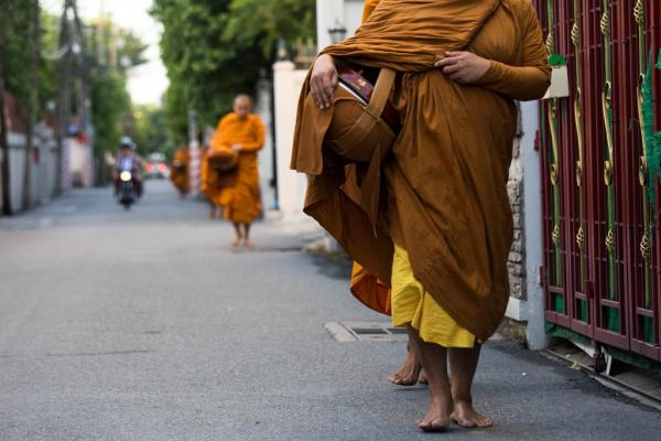 buddhist monks collecting alms last month in bangkok devotees abundant offerings of sugary or high fat foods are contributing to a weight problem among monks