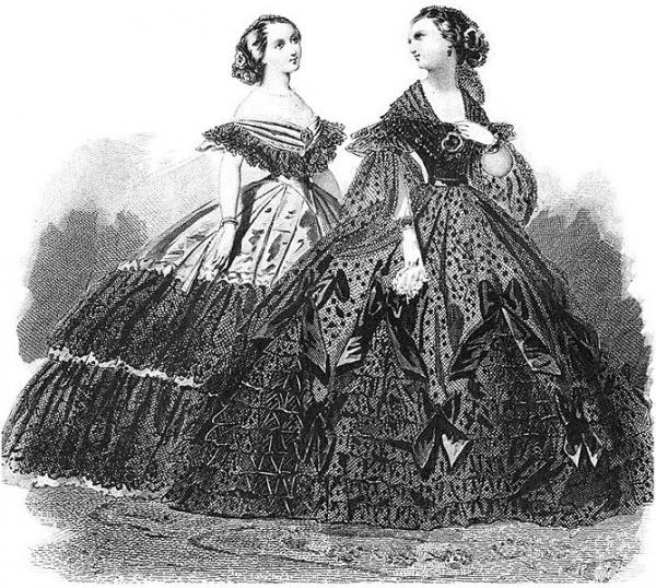 668px ball gowns pauqet early 1860s