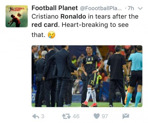 ronaldo red card