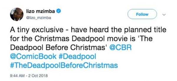 deadpool before christmas tweet