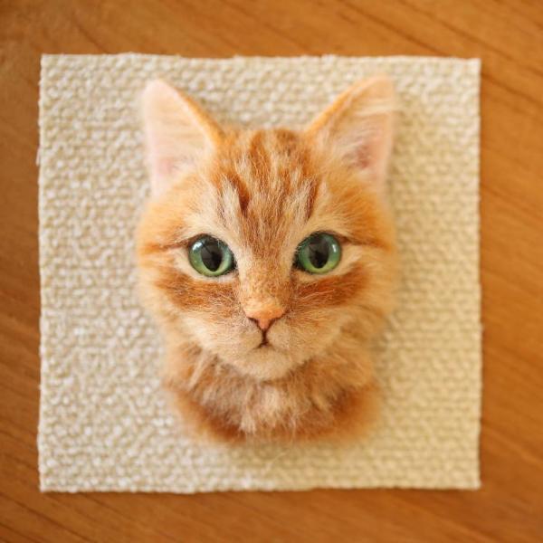 artist makes hyper realistic cats using felted wool and the result is wonderful 5b51cb56c90b8 880