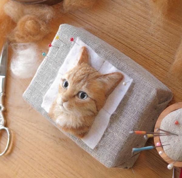 japanese artist impresses internet with her hyper realistic felted cat portraits 5b55830f89c85 880