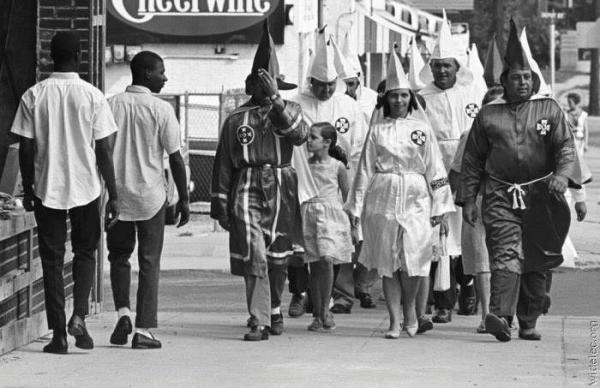 black men see members of the ku klux klan in 1964
