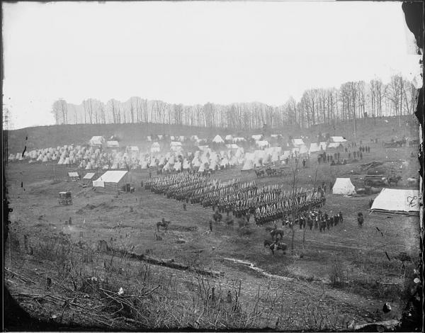 764px infantry regiment in camp probably 96th pennsylvania infantry at camp northumberland near washington dc ca 1861 nara 524905