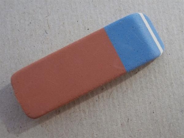 use of blue side of eraser