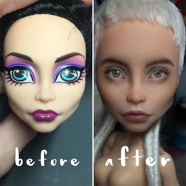 ukrainian artist continues to remove the makeup of dolls and re creates them with an incredibly real look 5c63e10ecc474 880