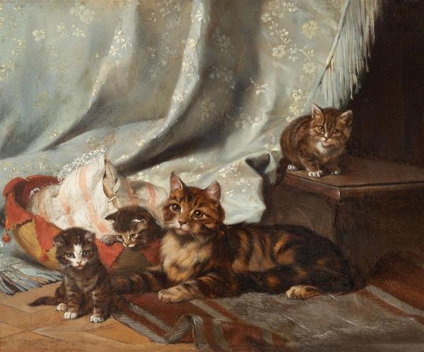 csm lempertz 1008 64 paintings 15th 19th century julius adam the younger a cat with three kittens ac58cc2b4e