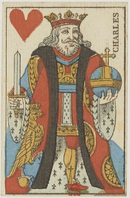 french portrait card deck 1813 king of hearts 421x640