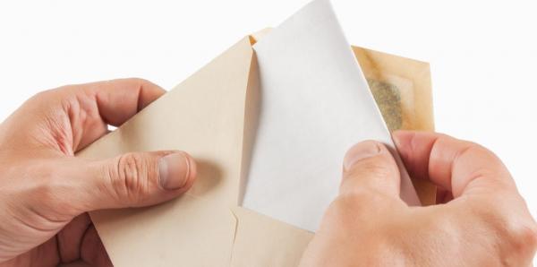 opening mail envelope