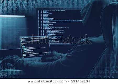 internet crime concept hacker working 450w 591402104