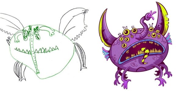 artists transform kids doodles art monsters16