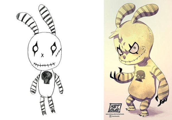 artists transform kids doodles art monsters26