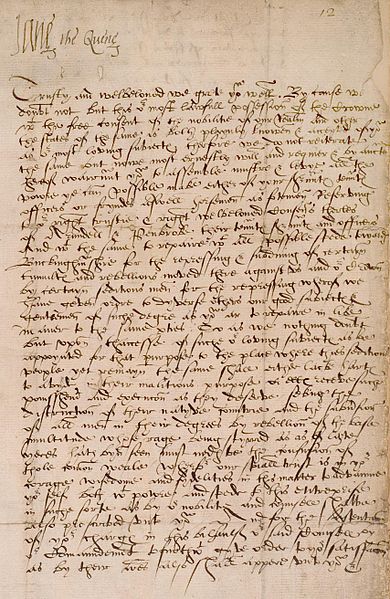 lady jane grey letter as queen