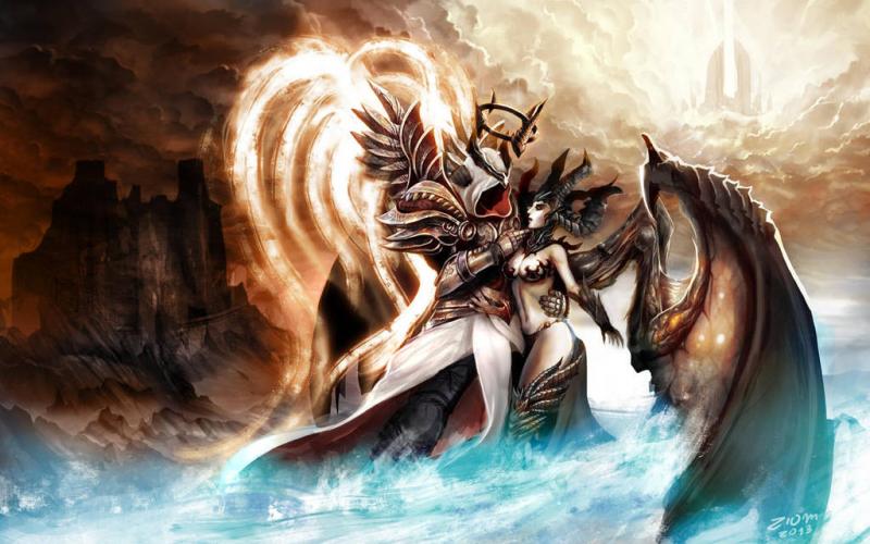 diablo 3 anniversary inarius and lilith by ziom05 d65j7mn fullview