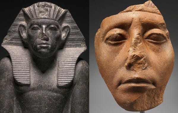 5 broken noses egyptian statues