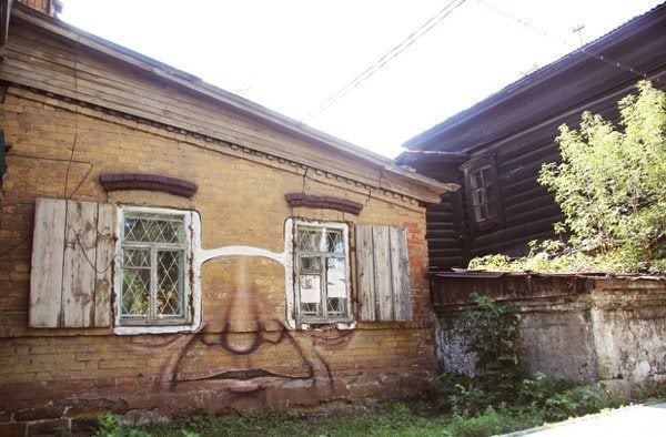 russian artist turns old buildings into the creepy watchers of your nightmares x photos 3