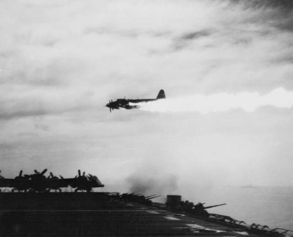 kamikaze airplane over carriers