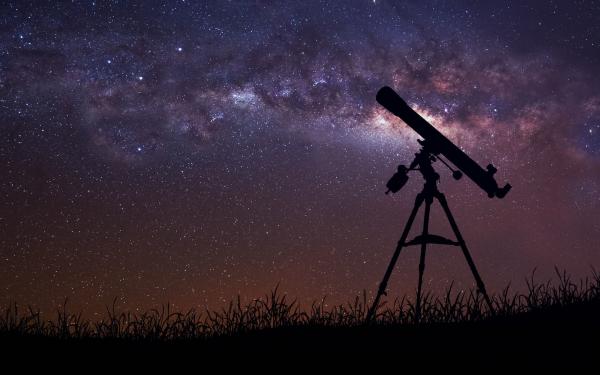 4689546 50395182 infinite space background with silhouette of telescope