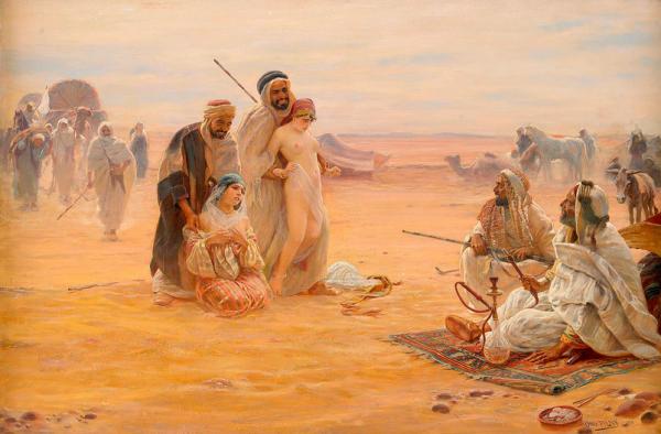 scene from a jewish muslim slave market of white women2 otto pilny